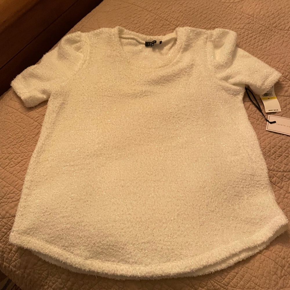 NWT white sparkle sweater short sleeve